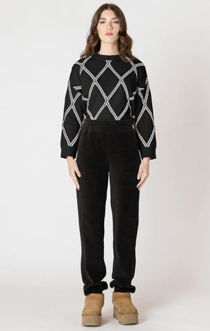 Dex Diamond Check Sweater - Black