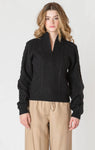 Room 34 Half Zip Cable Sweater - Black