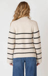 Room 34 Half Zip Longline Sweater - Black Stripe