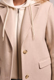 Tribal Trench Coat W/Fooler Hoodie - Oatmeal