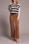 Tribal Stretch Fly Front Wide Leg Pants - Walnut
