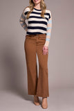 Tribal Stretch Fly Front Wide Leg Pants - Walnut