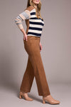 Tribal Stretch Fly Front Wide Leg Pants - Walnut