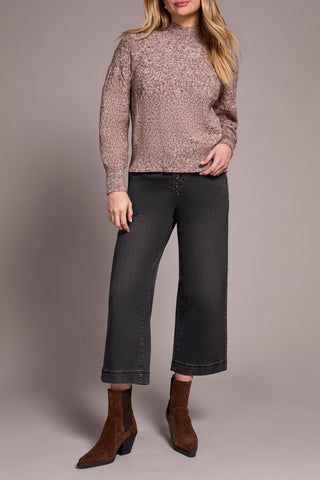 Tribal Mock Neck Sweater - Wood