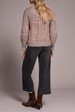 Tribal Mock Neck Sweater - Wood
