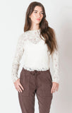 Dex Exposed Seam Lace Top - Natural