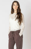 Dex Exposed Seam Lace Top - Natural