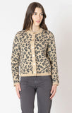 Dex Crewneck Patterned Cardigan - Leopard Brown
