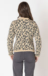 Dex Crewneck Patterned Cardigan - Leopard Brown