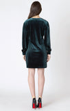 Dex Deep V-Neck Velvet Mini Dress - Pine