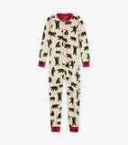 Little Blue House Black Bear Kids Union Suit - Natural