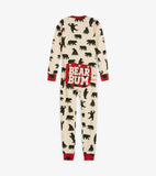 Little Blue House Black Bear Kids Union Suit - Natural