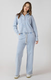 Dex Cropped Knit Overshirt - Washed Light Blue