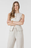Dex Button Up Vest - Light Ecru