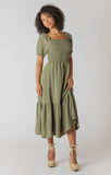 Room 34 Smocked Tiered Maxi Dress - Sage EMB