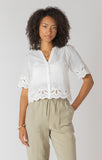 Room 34 Eyelet Trim Blouse - White