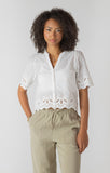 Room 34 Eyelet Trim Blouse - White
