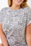 Tribal Cap Sleeve Wear 2 Ways Boat - White