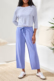 Tribal 3/4 Sleeve Boat Top W/Knot - Baja Blue
