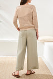 Tribal Crew Neck 3/4 Sleeve Textured Sweater - Cococream
