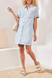 Tribal Denim Shirt Dress W/Pockets - BondiBeach