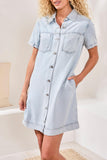 Tribal Denim Shirt Dress W/Pockets - BondiBeach