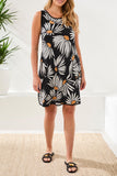 Tribal Reversible Aline Dress W/Pockets - Black