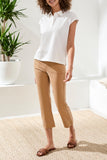 Tribal 5 Pkt Pull On Kick Flare Capri - Sesame