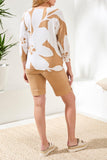 Tribal 3/4 Sleeve Crew Neck Sweater - Sesame