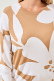Tribal 3/4 Sleeve Crew Neck Sweater - Sesame