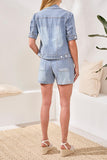 Tribal Elbow Sleeve Denim Jacket - Seaport
