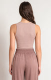 DEX Ribbed Tank- Dusty Rose