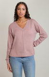 DEX V Neck Sweater- Dusty Rose
