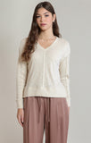 DEX V Neck Sweater - Shell