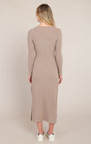 Room 34 Knot Waist Long Dress- Light Heather Brown
