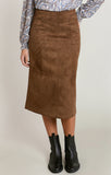 DEX Suede Midi Skirt- Caramel