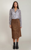 DEX Suede Midi Skirt- Caramel