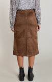 DEX Suede Midi Skirt- Caramel