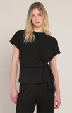 Room 34 Textured Knot Top- Black
