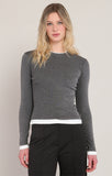 Room 34 Layered Look Top- Charcoal Heather