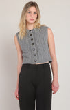 Room 34 Cable Knit Sweater Vest- Grey