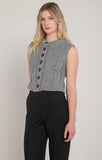 Room 34 Cable Knit Sweater Vest- Grey