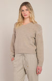 Room 34 Flower Embroidered Sweater- Soft Oatmeal