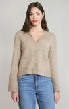 DEX Patch Pocket Cardigan- Taupe Heather