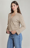 DEX Patch Pocket Cardigan- Taupe Heather