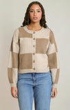 DEX Colorblock Cardigan- Light Heather Taupe