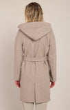 Room 34 Belted Hooded Coat- Stone