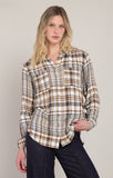 Room 34 Plaid Shirt- Brown/ Navy