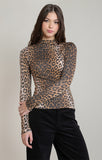 DEX Leopard Mock Neck Top- Leopard