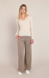 Room 34 Ribbed Sweater Top- Cream Heather